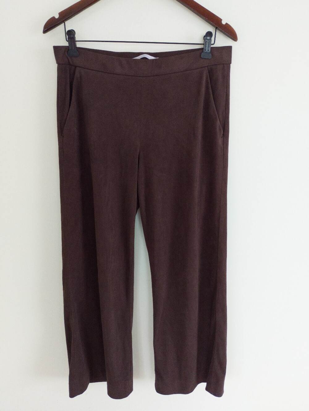 Raffaello Rossi Palina 6/8 Faux Suede Wide Leg Pants Dark Brown Size 38 US 8